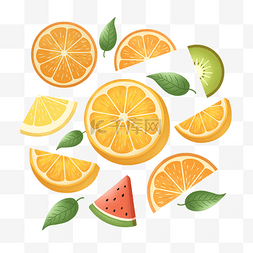 黄心猕猴桃切片图片_切片水果橙子橘子