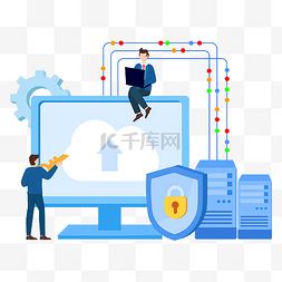 服务器图片_数据安全加密人物