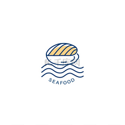 水鱼矢量图片_海鲜餐厅或咖啡馆的矢量图标和标