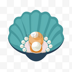 珍珠蚌平面卡通素材