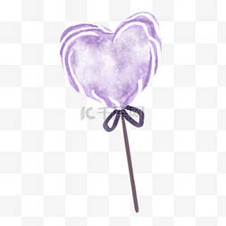 紫色爱心卡通图片_巧克力糖果紫色爱心棒棒糖