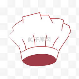 厨房简笔图片_手绘红色线条卡通厨师帽