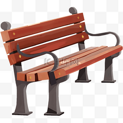 一把长椅图片_公园卡通板凳长椅