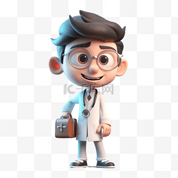 3D卡通职业人物医生