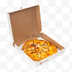 披萨包装盒展开图图片_披萨饼美食快餐