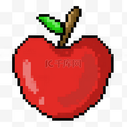 卡通苹果红色图片_红色苹果像素游戏水果