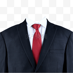 解开领带图片_胸像黑西装白衬衫红领带摄影图