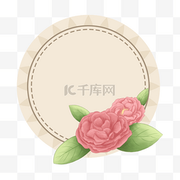 玫瑰花卉背景图片_标签复古玫瑰花