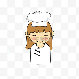 小帽子矢量图片_卡通小女孩厨师帽子