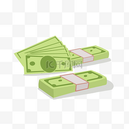 一堆绿色的美元钞票纸币