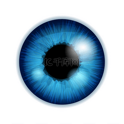 人眼虹膜的瞳孔 — — 蓝色颜色.