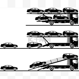 白色背景汽车图片_白色背景上孤立的剪影汽车运输集
