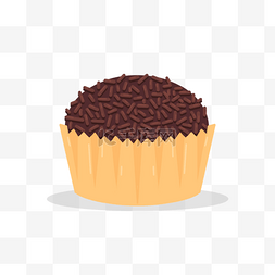 棕色布背景图片_巴西甜点巧克力球黄色纸杯蛋糕
