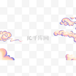 中国风古风云朵云彩边框