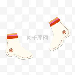 白色蜜蜜图片_韩国传统花纹卡通白色袜子