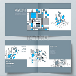 企业封面模板图片_方形设计双折小册子、杂志、传单