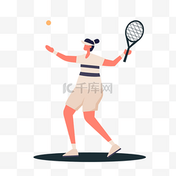 女人运动图片_网球比赛运动概念插画穿着网球运