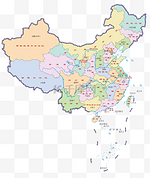 中国地图分省城市彩色2021版本测绘