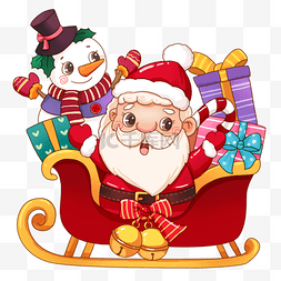 红色礼物圣诞树图片_圣诞节白色雪人礼物卡通画