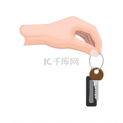 金属钥匙圈图片_挂在钥匙圈上的钥匙在白色背景上