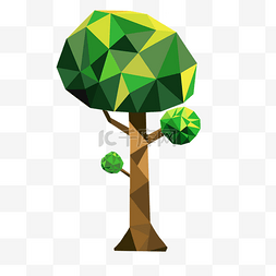 几何低图片_几何低聚合多边形抽象树木