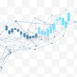 蓝色几何商务图片_股票k线图上升趋势商业投资蓝色