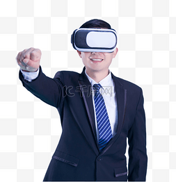 vr商务图片_虚拟体验VR眼镜科技人物拳头