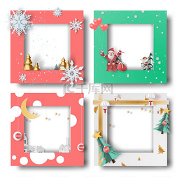 折纸节日图片_圣诞快乐和新年快乐边框照片设计