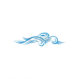 海水飞溅孤立抽象的海浪符号汹涌