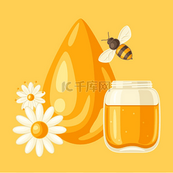 蜂蜜插图商业食品和农业的形象蜂