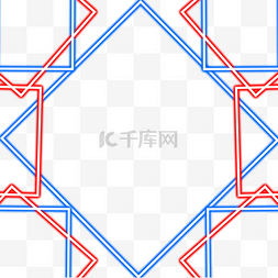 几何红蓝图片_正方形霓虹光效红蓝边框