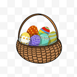 提篮篮子图片_装满蛋的复活节篮子剪贴画