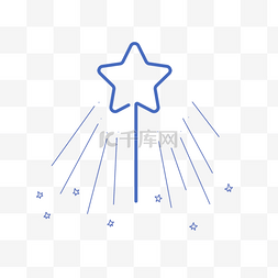 星星魔术棒图片_线描星星魔法棒剪贴画