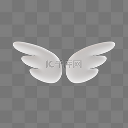 有翅膀的精灵图片_3DC4D立体白色翅膀