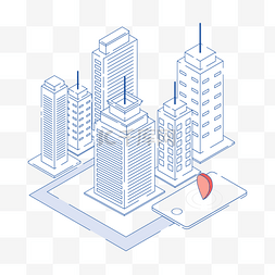 城市科技线条图片_线性城市高楼