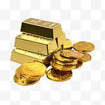 金子黄金金块货币财富堆
