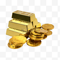 黄色钱币图片图片_金子黄金金块货币财富堆