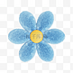 3DC4D立体蓝色毛绒花朵