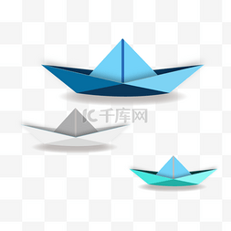 浅蓝纸船图片_折纸纸船