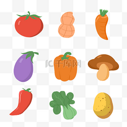 食材icon图标图片_食材蔬菜瓜果图标icon套图