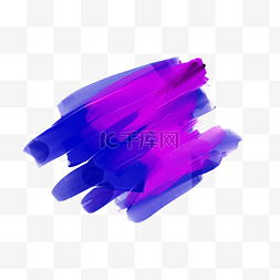水彩笔刷png图片_粉色和紫色质感撞色水彩笔刷