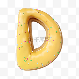 立体英文字母图片_甜甜圈英文字母d