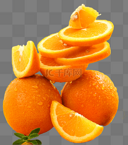 两块切开的橙子图片_橙子水果黄色甘甜