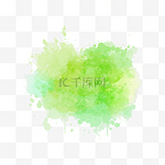 笔刷笔触绿色水彩风格