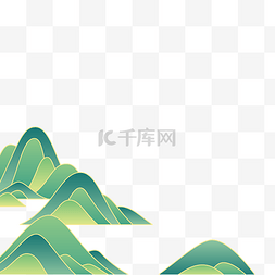 山峰风图片_中国风古风描金描线山峰青山