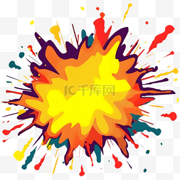 彩色爆炸元素图片_卡通爆炸背景框气泡框