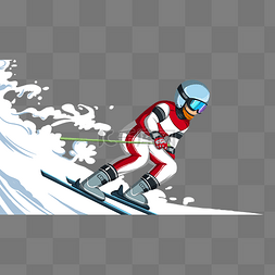 冰雪运动图标图片_北京冬奥会滑雪运动蓝色简约