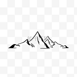 美式黑白素描山