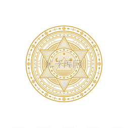 金色星框架图片_深奥的护身符占星术星座孤立的金