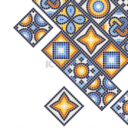 瓷砖表面图片_古老的马赛克瓷砖背景装饰性古董